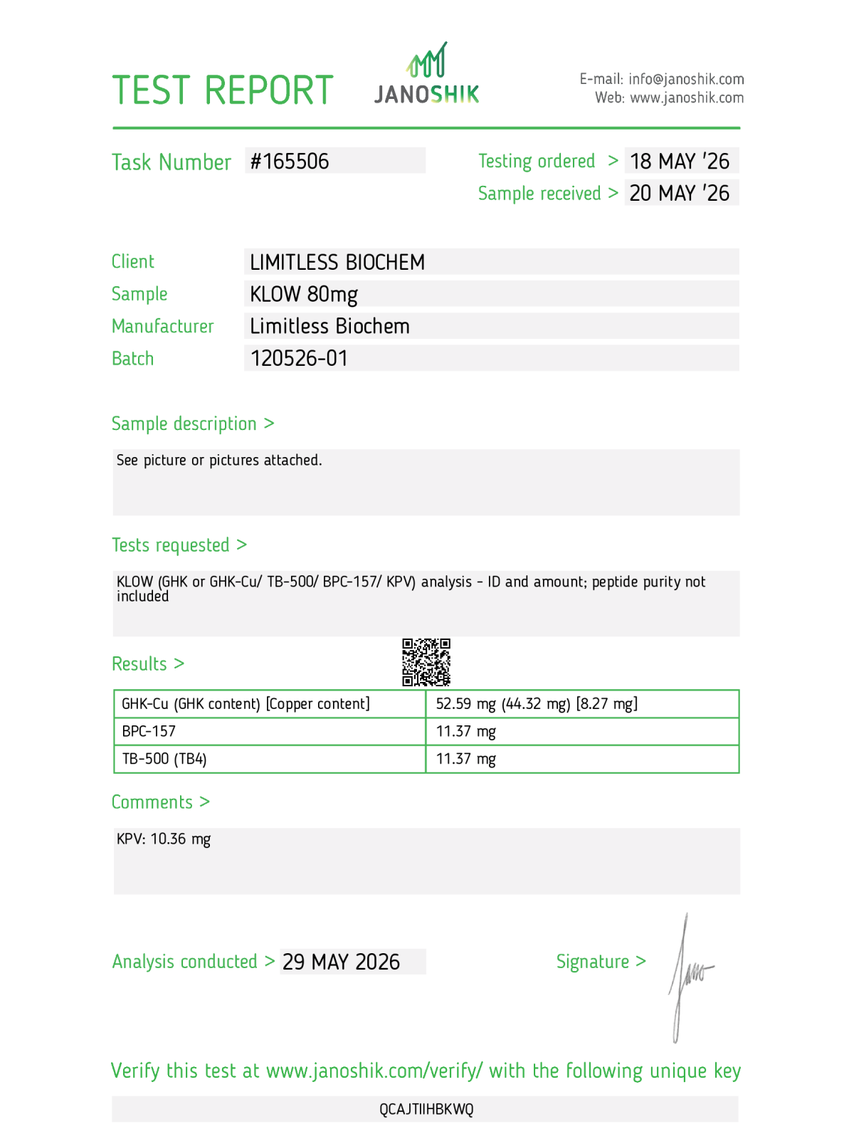KLOW 80mg – KPV + TB-500 + BPC-157 + GHK-Cu